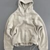 IMG_20261030_14800 Ruibang Apparel women oatmeal cropped full zip fleece hoodie jacket, adjustable drawstring hem